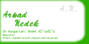 arpad medek business card